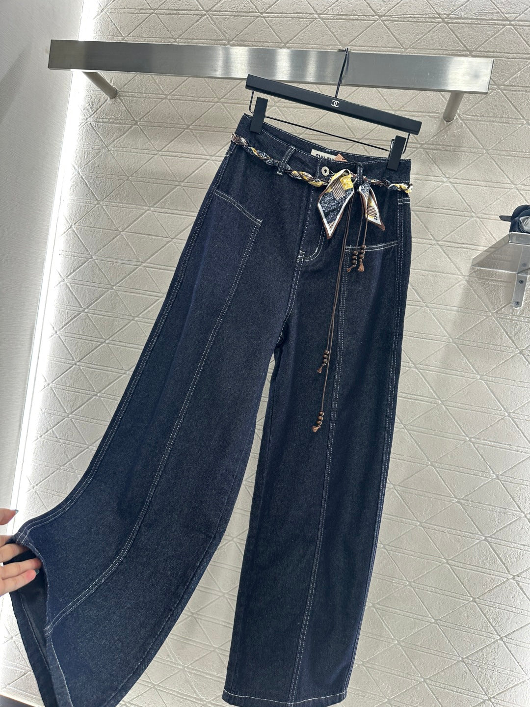 25fw Cowboy scarf straight leg pants