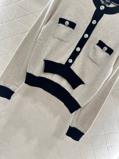25fw Color blocking pocket sweater