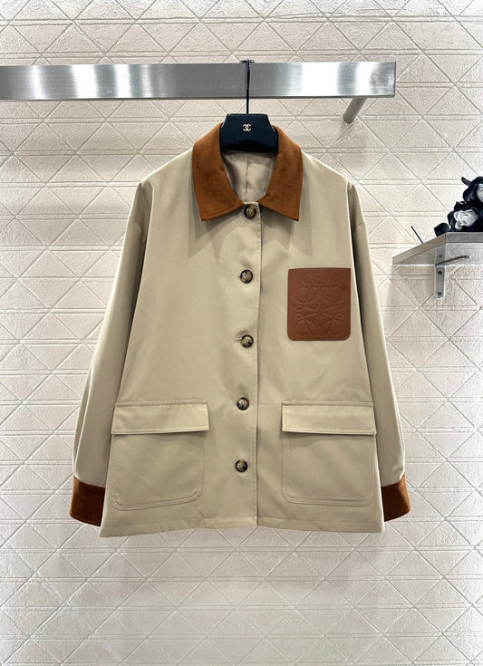 25fw Leather tag pocket jacket