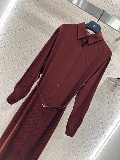 Jacquard belt dress