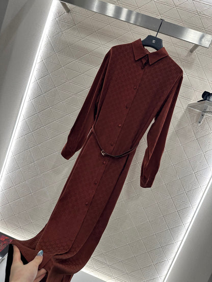 Jacquard belt dress