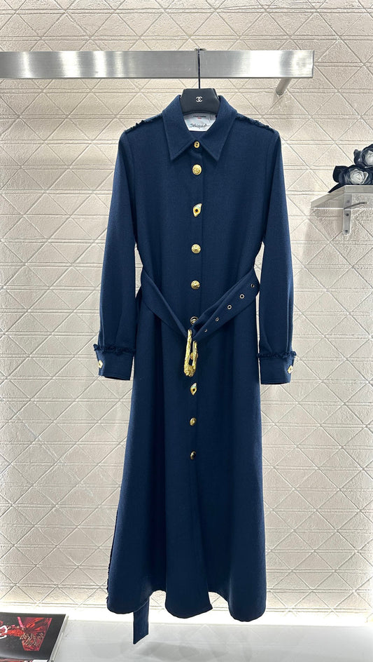 Belt long windbreaker jacket