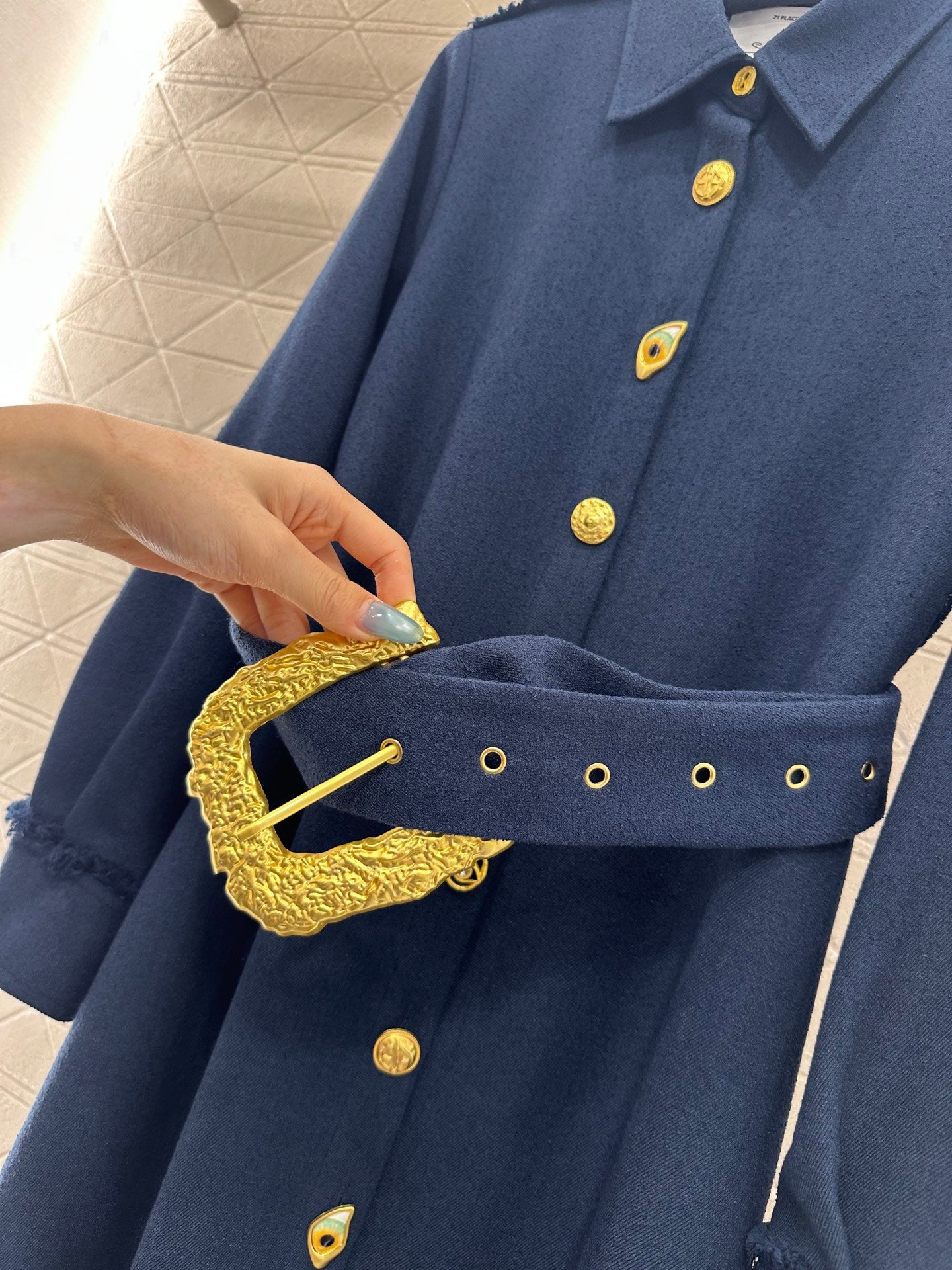 Belt long windbreaker jacket