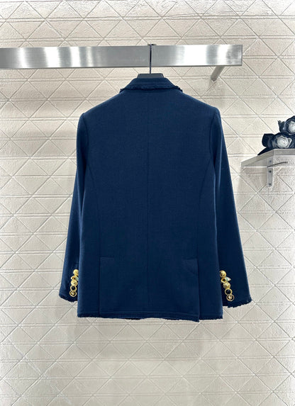 Woolen edge pocket suit jacket