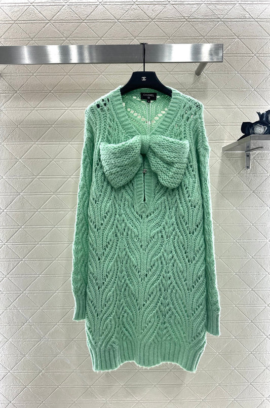 Bow hollow knitted skirt