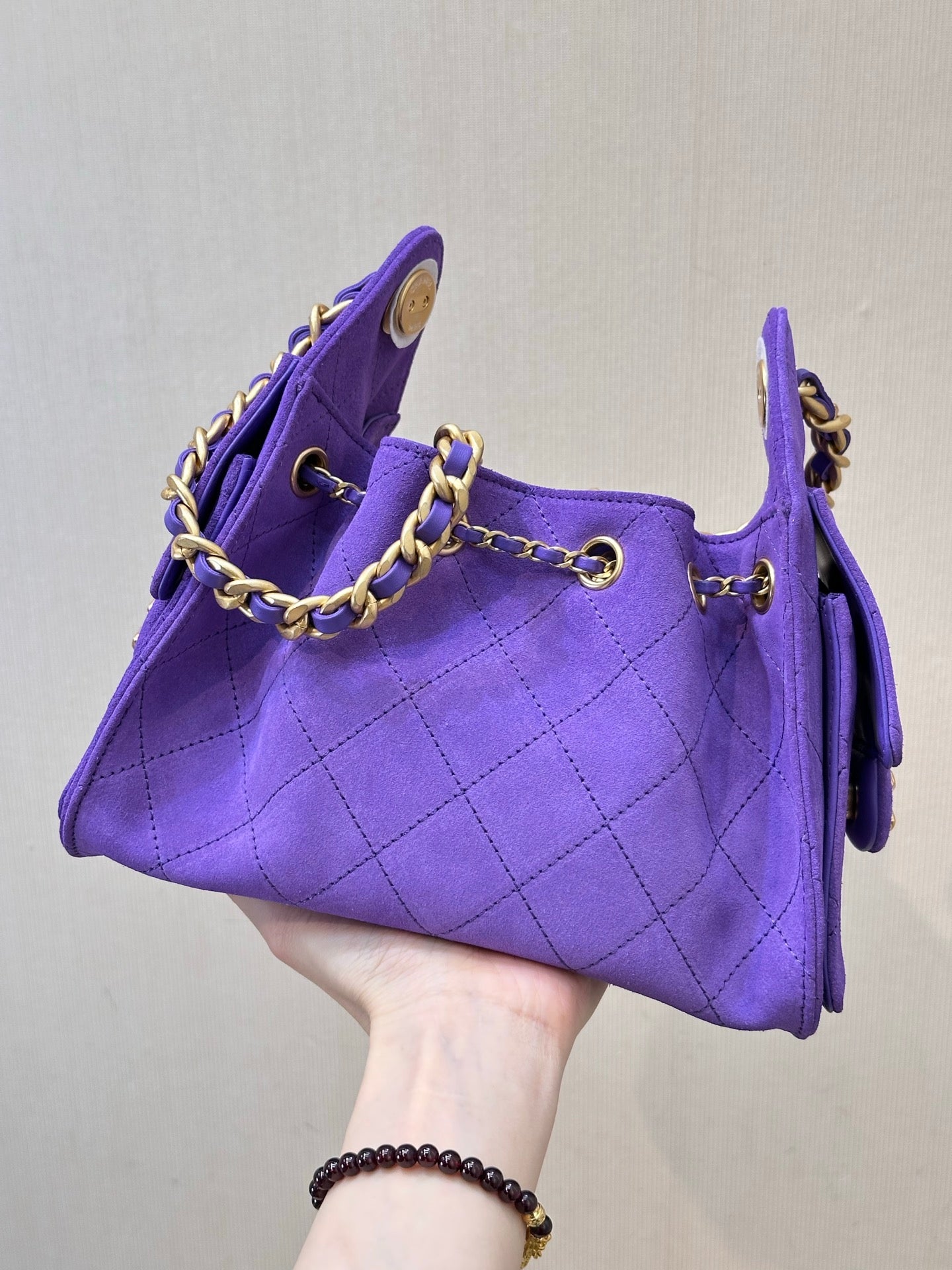 25C suede hippie bag (Purple）