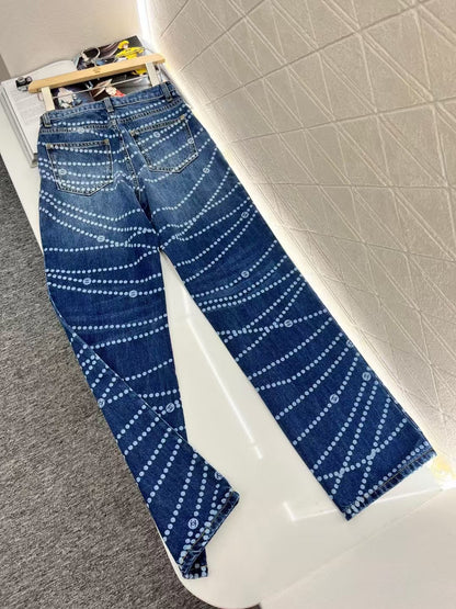 Logo wide leg jeans