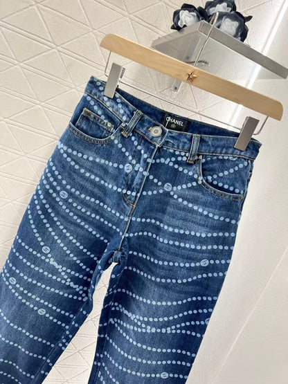 Logo wide leg jeans