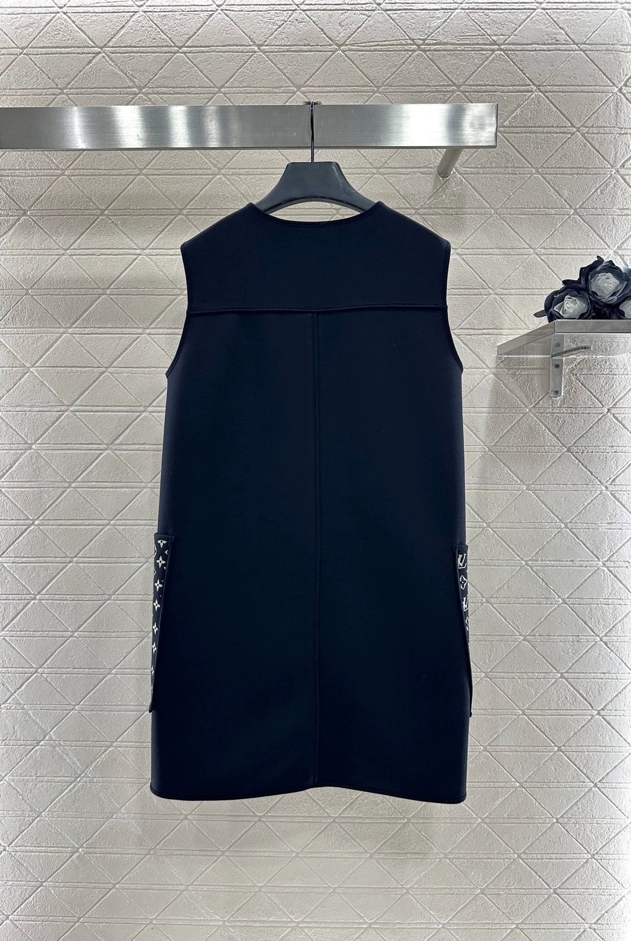 25 Jacquard patchwork pocket vest skirt