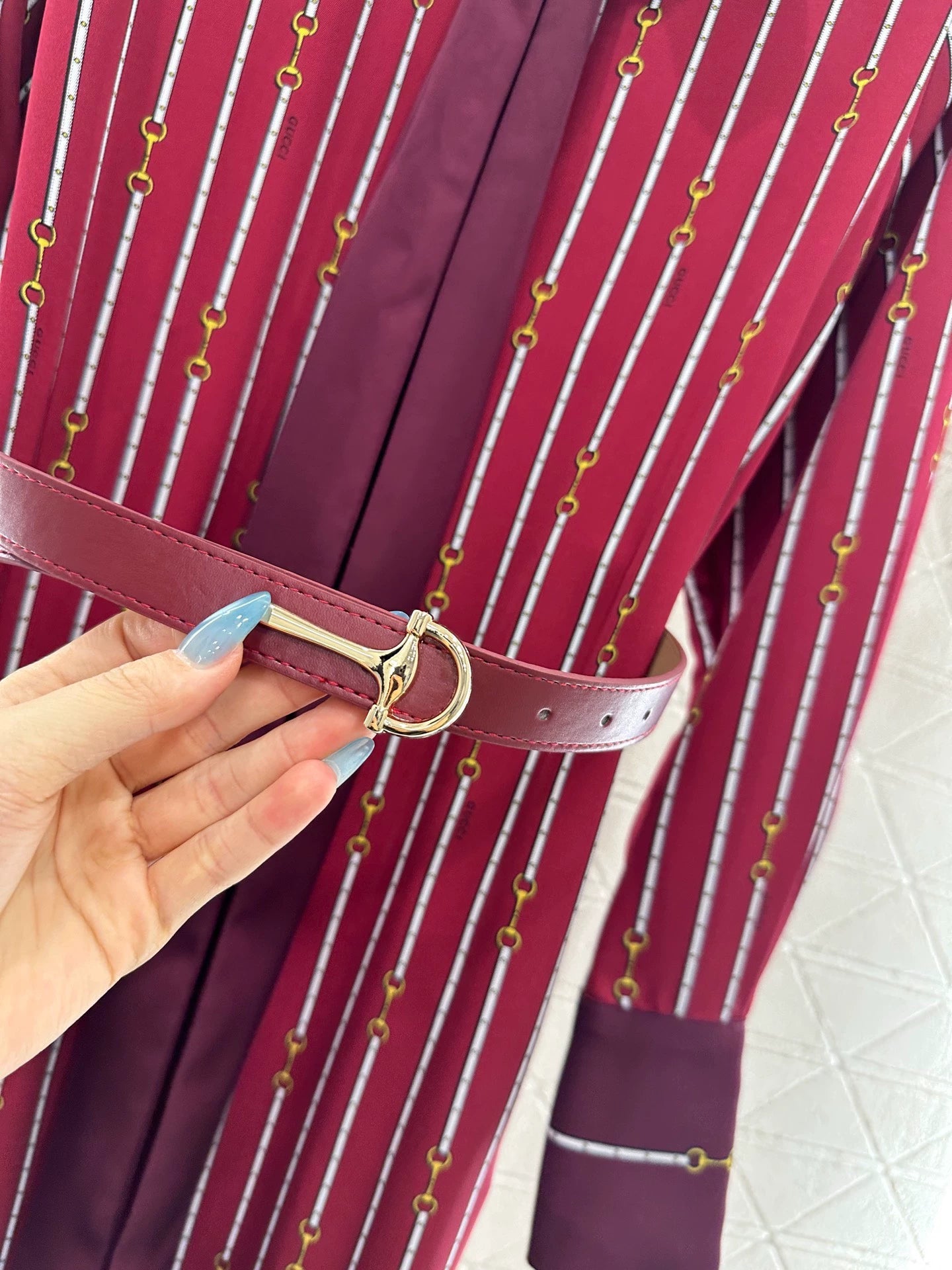 25fw Printed belt dress