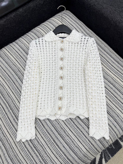 25fw Heavy industry hook flower lapel jacket