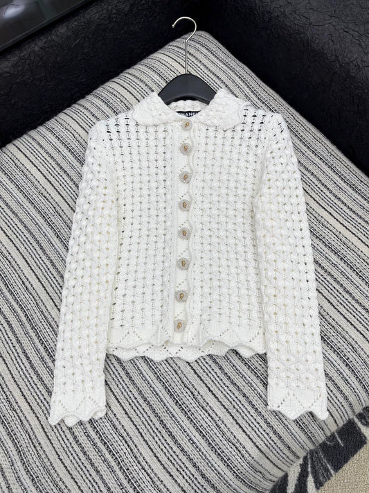 25fw Heavy industry hook flower lapel jacket