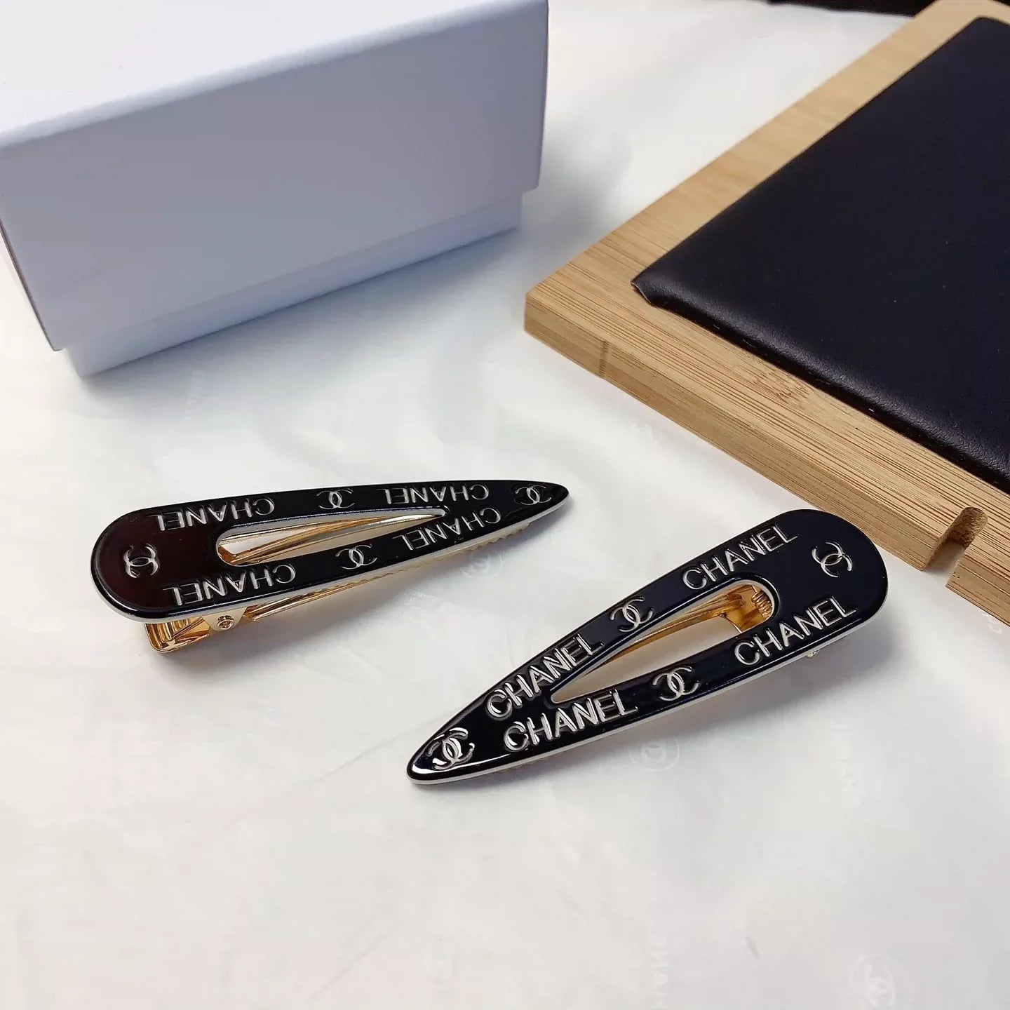 Acrylic logo hair clip