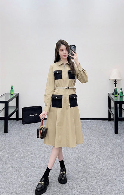 25fw Belt contrasting dress