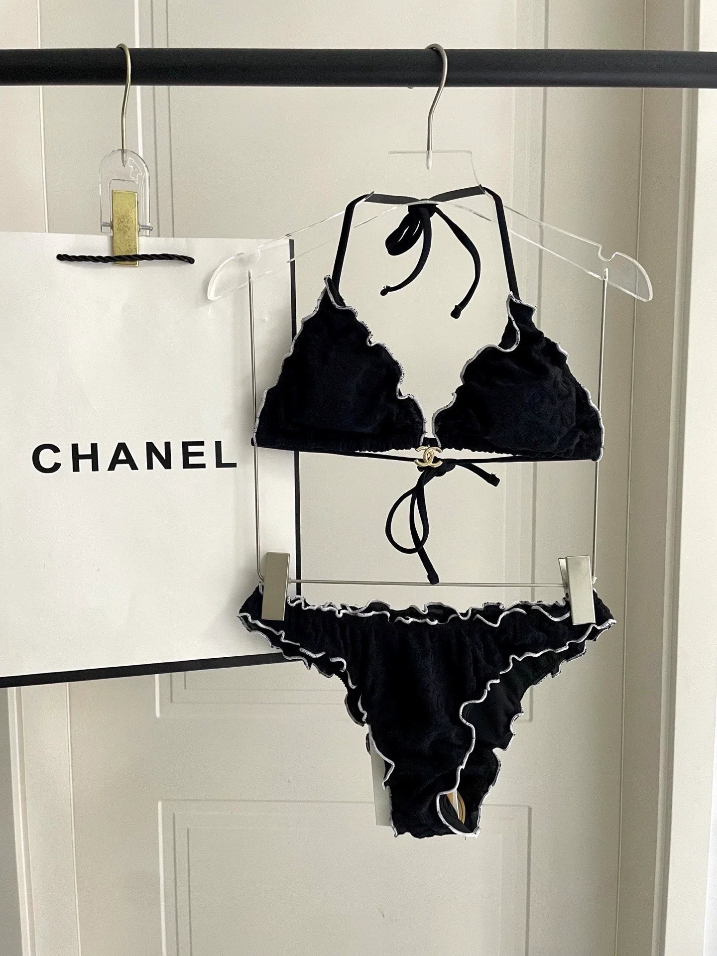 25 New bikini terry logo split swimsuit