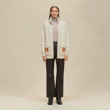 25fw new cashmere knitted zipper jacket
