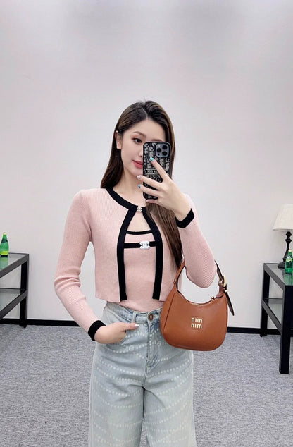25fw Strap knit cardigan