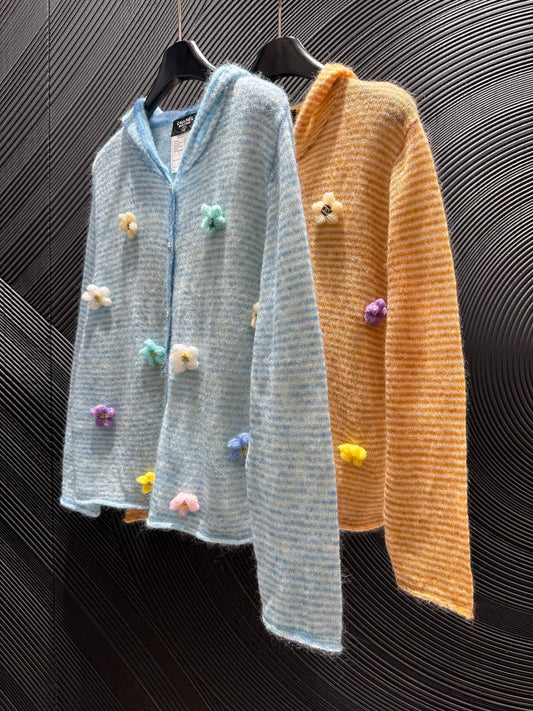 25fw Flower knitted hat cardigan (vintage series)