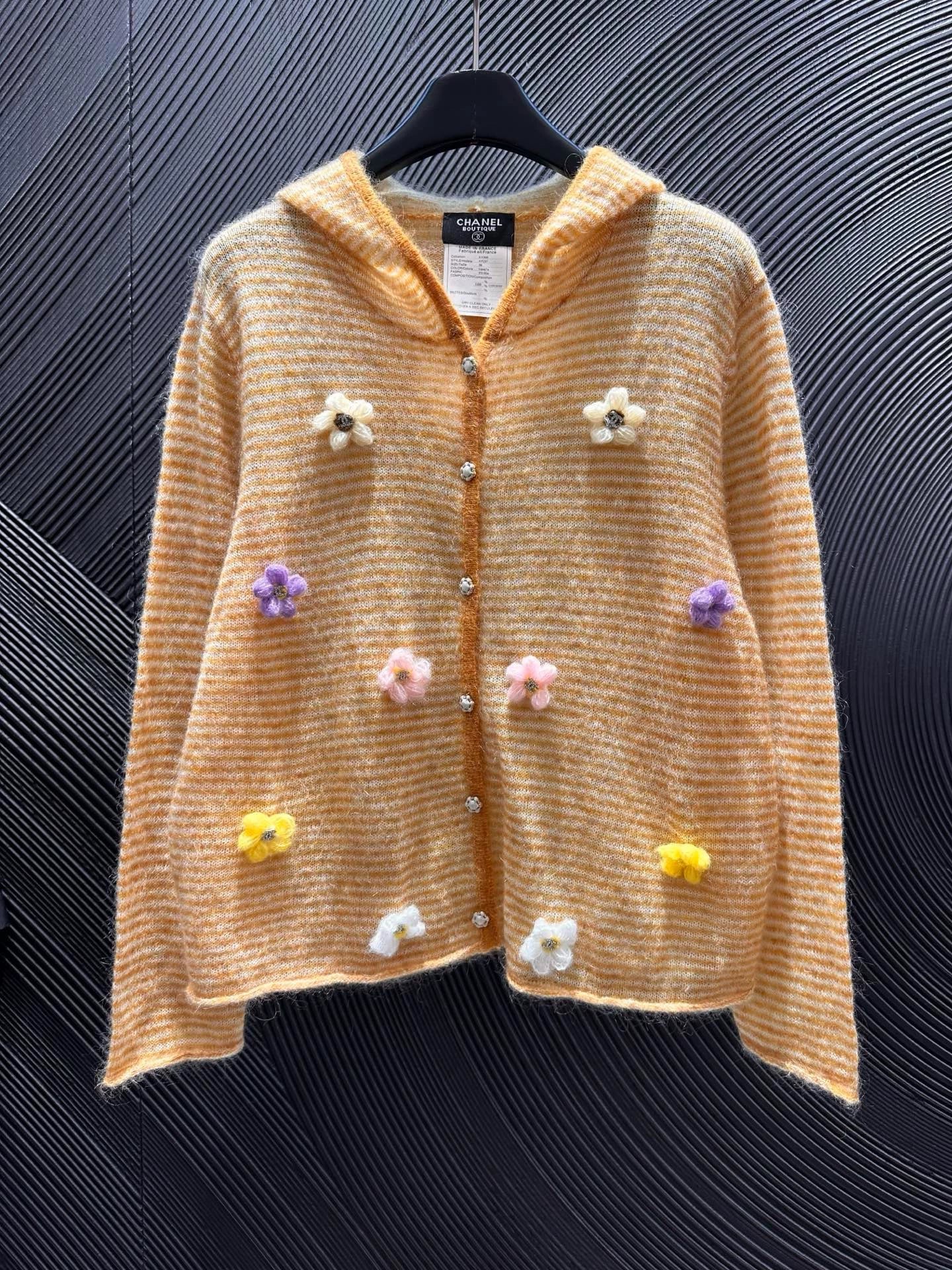 25fw Flower knitted hat cardigan (vintage series)