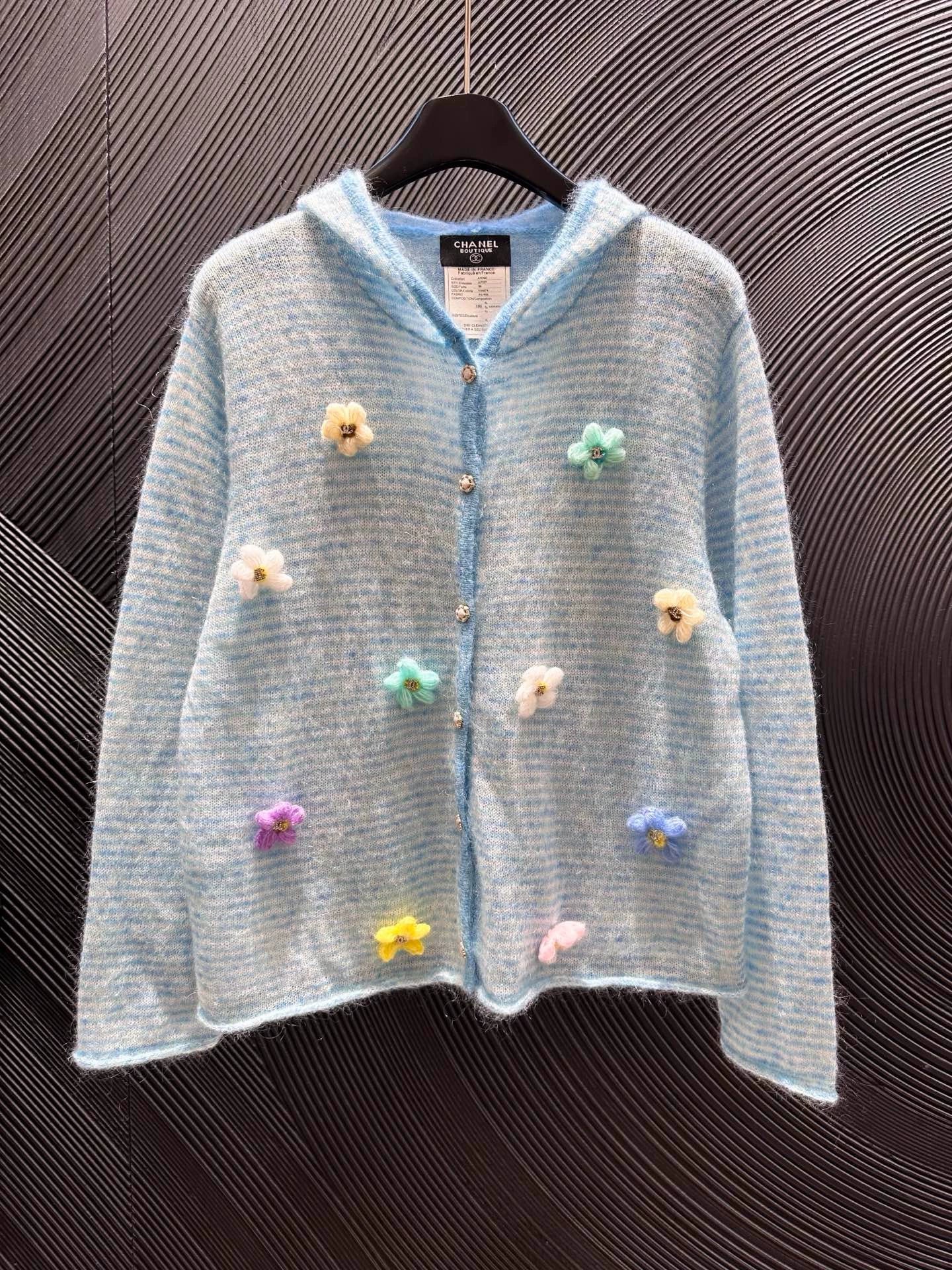 25fw Flower knitted hat cardigan (vintage series)