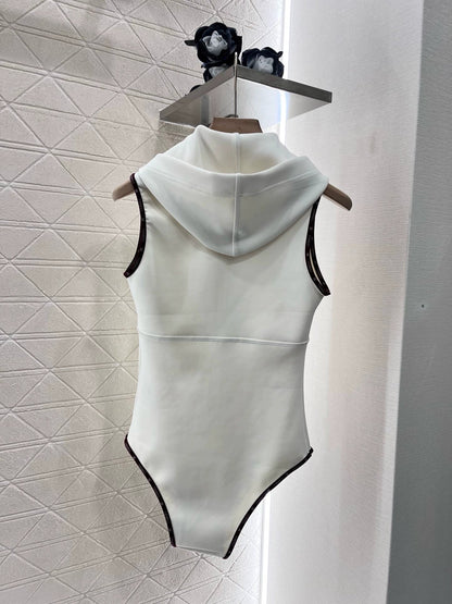25 New Hooded Zipper One-piece Tankini Swimsuit