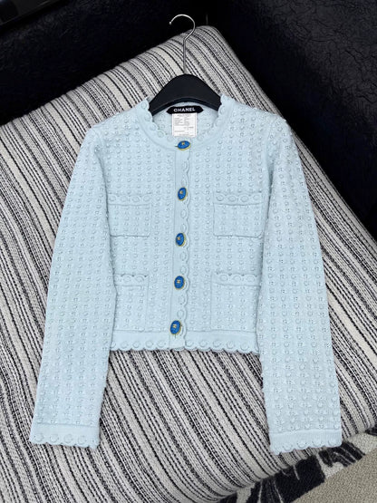 25fw Hook flower round neck jacket