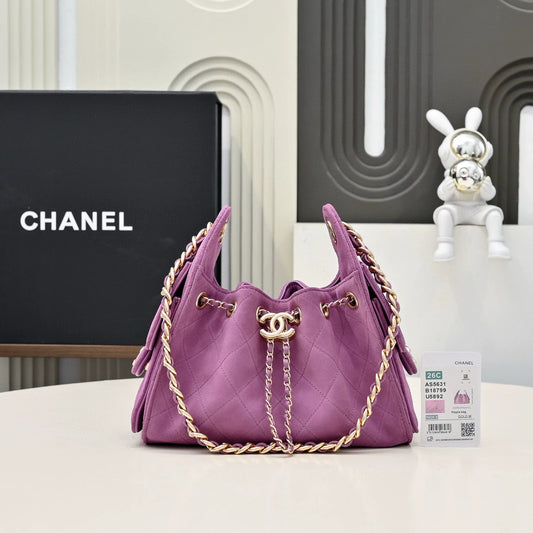 25C suede hippie bag (rose pink）