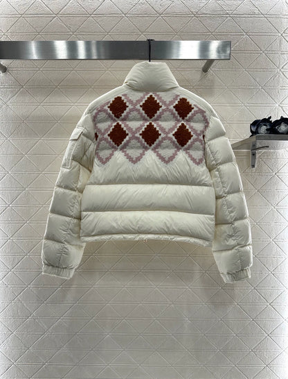 25fw Lingge embroidered spliced down jacket