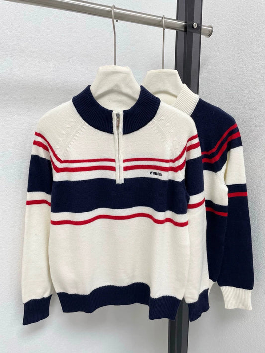 25fw Half zip knitted sweater