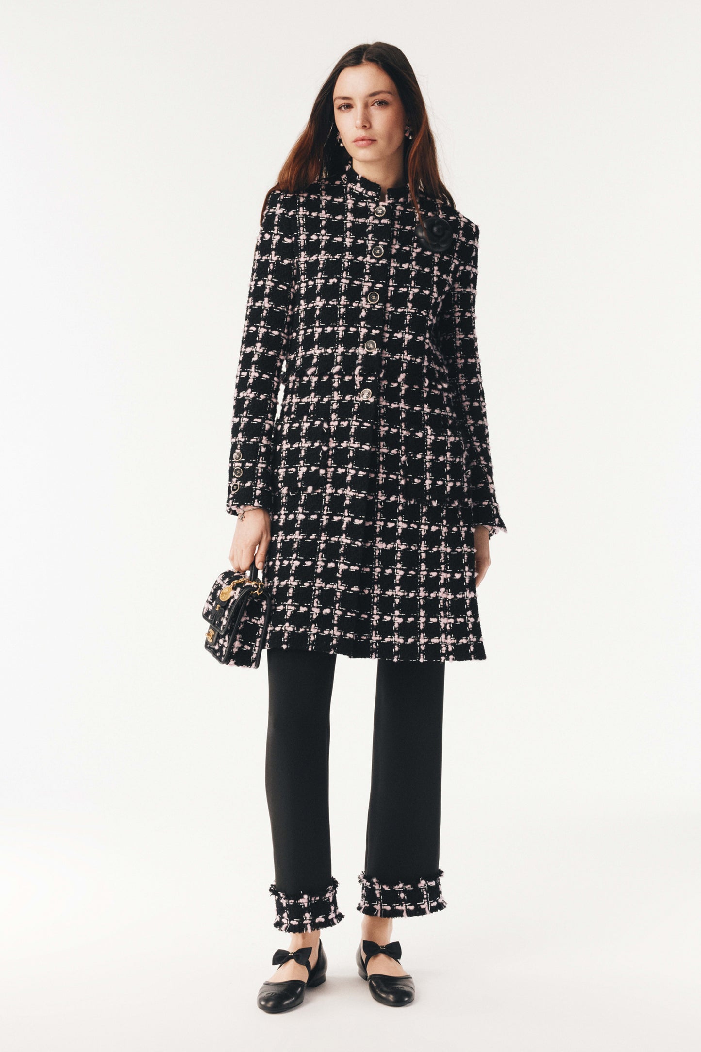 25 New Positioning Plaid Woven Long Dress