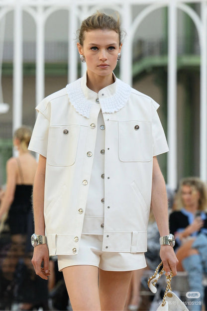 25ss leather vest