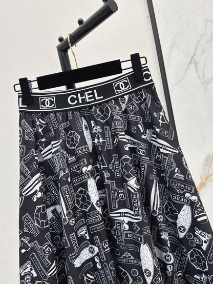 25ss print skirt