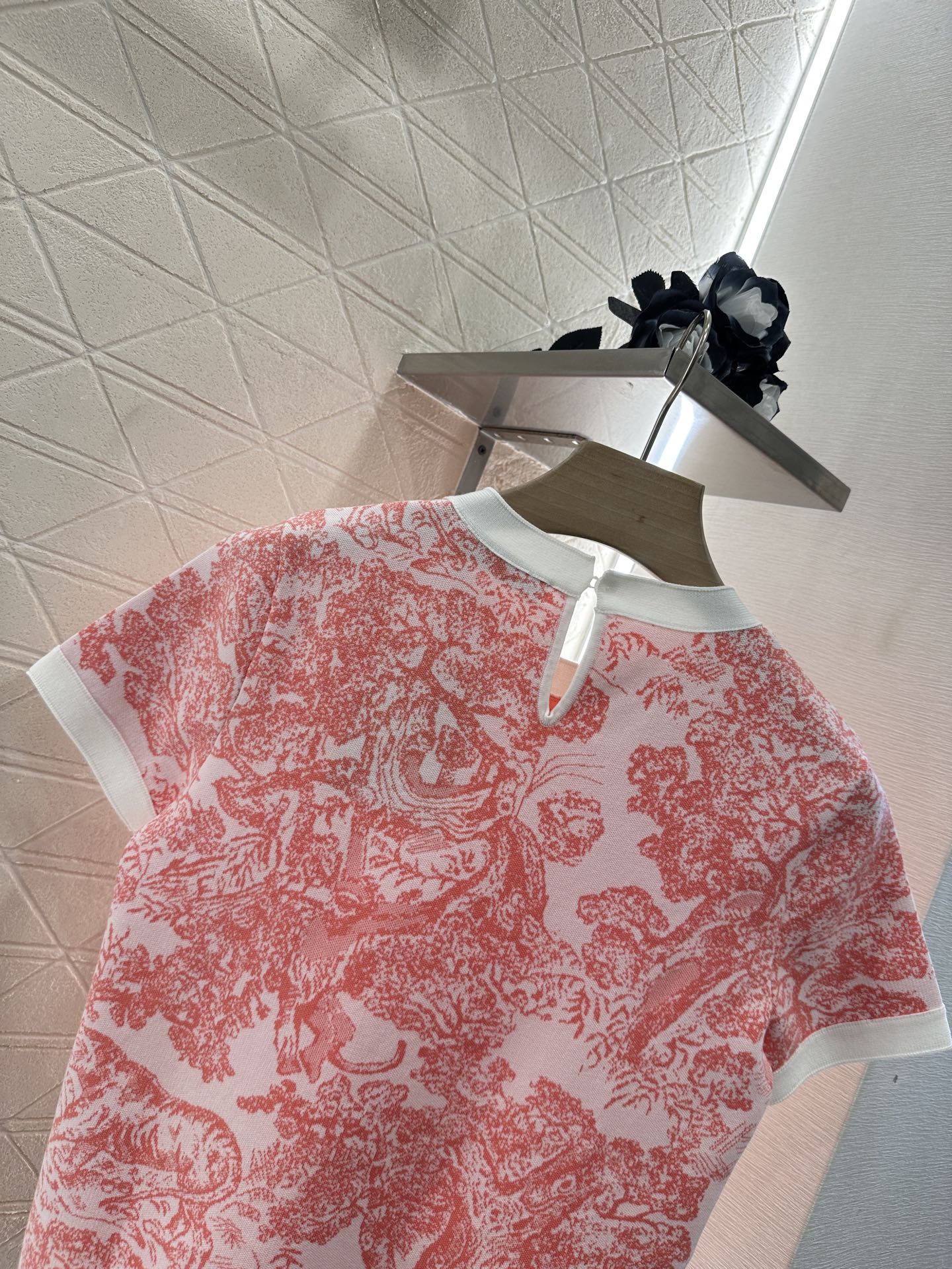 2025 new product Jacquard knitted short sleeves