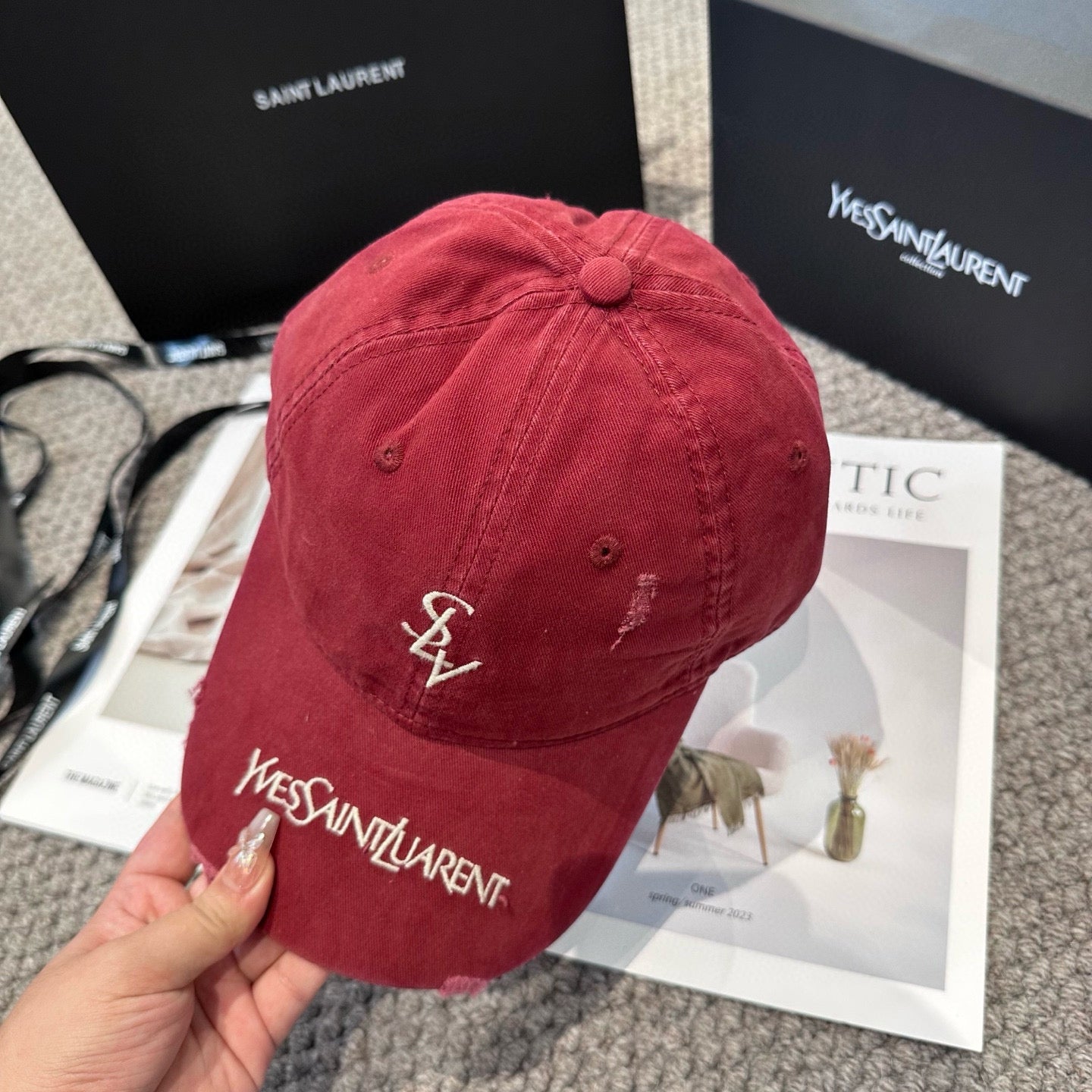 Letter embroidered baseball cap