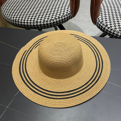New straw hat and woven bag two-piece set
