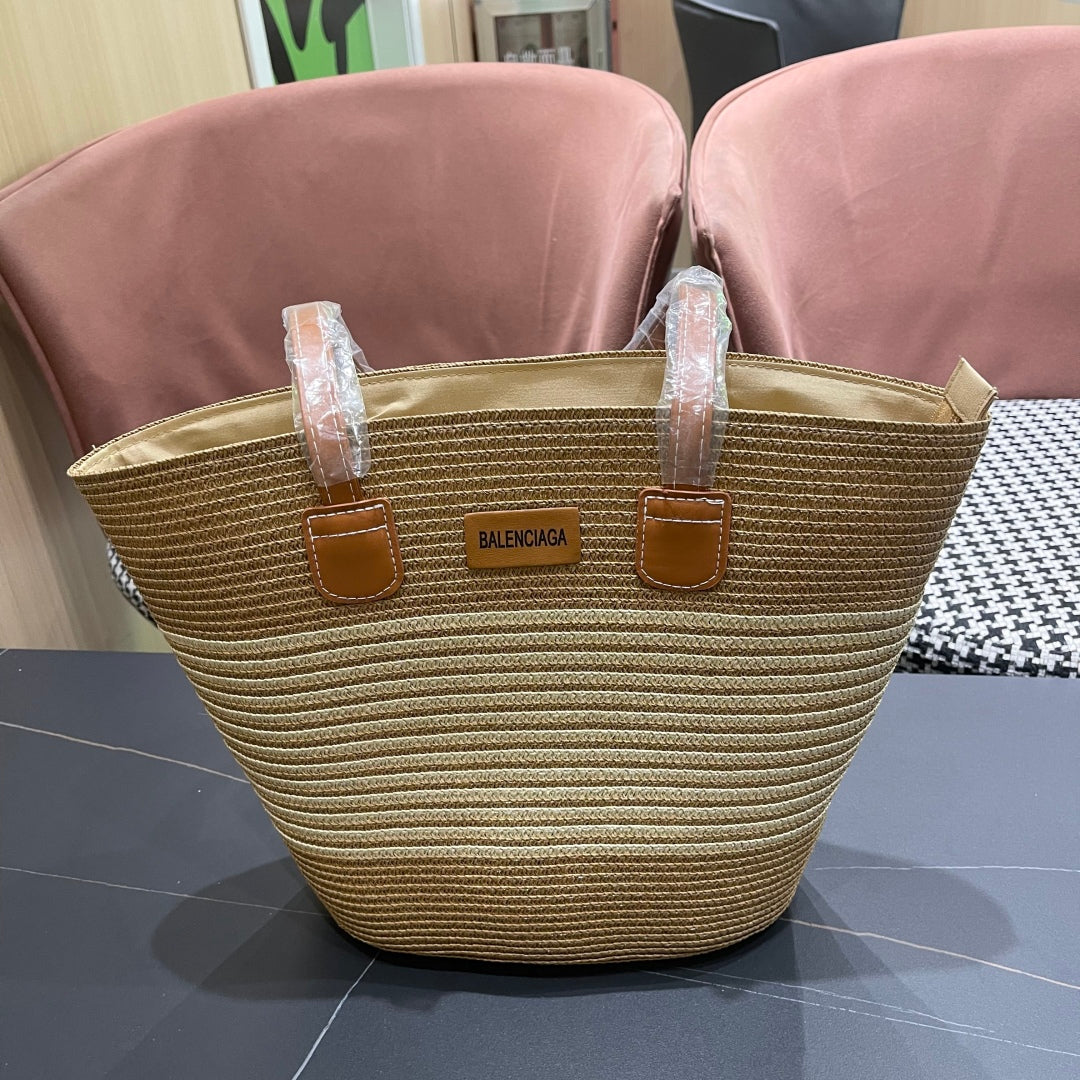 Popular straw hat and bag two-piece set