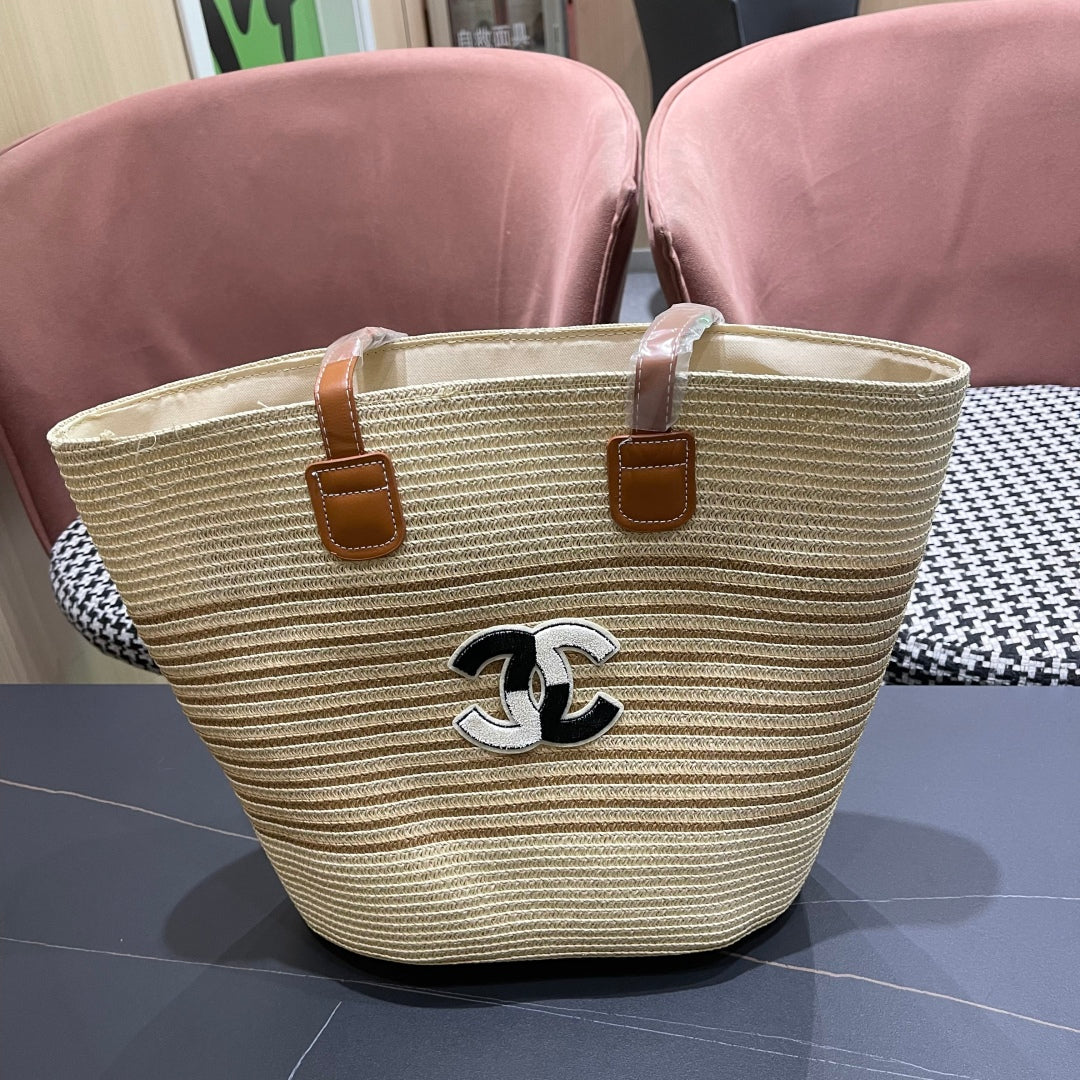 New straw hat bag two-piece set