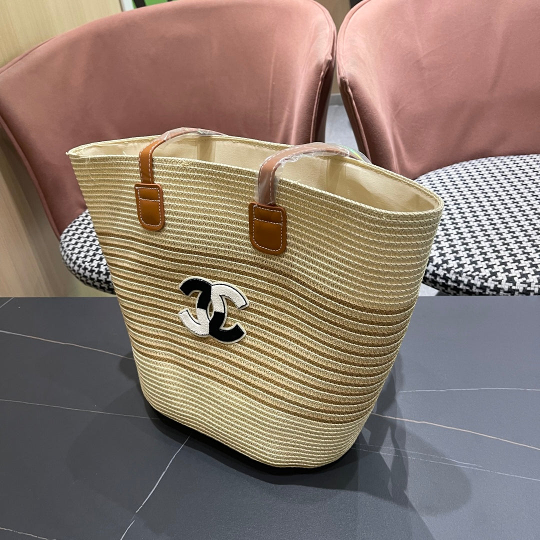 New straw hat bag two-piece set