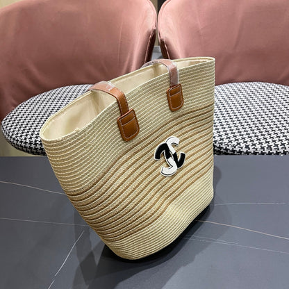 New straw hat bag two-piece set