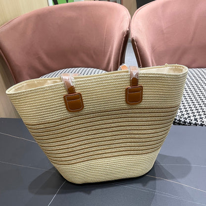 New straw hat bag two-piece set