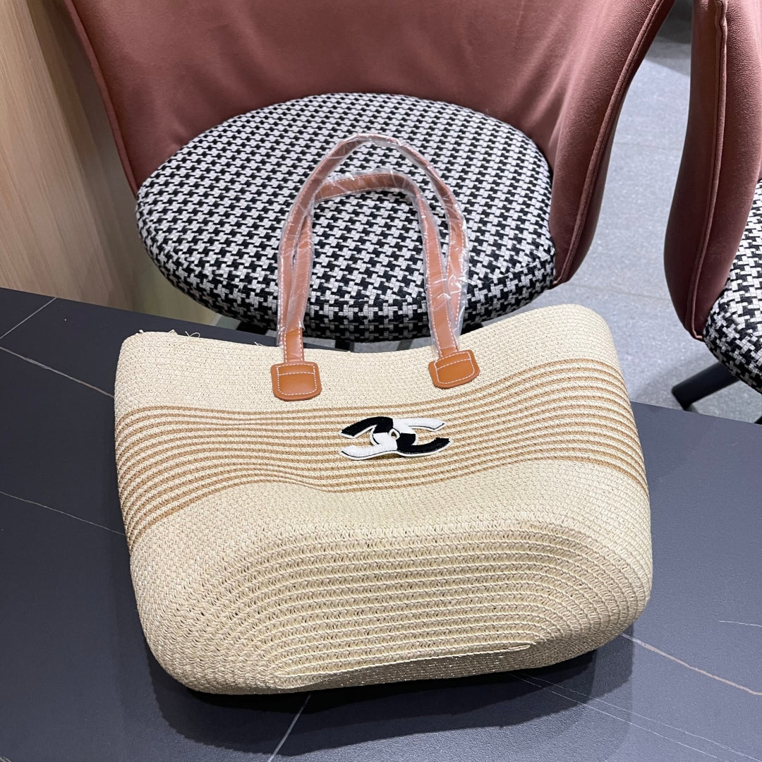 New straw hat bag two-piece set