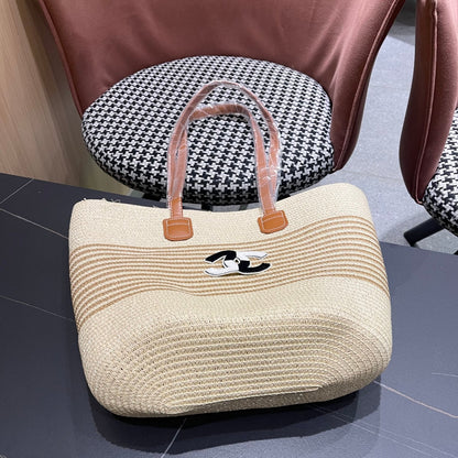 New straw hat bag two-piece set