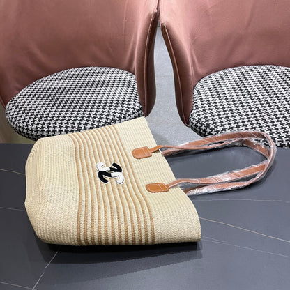 New straw hat bag two-piece set