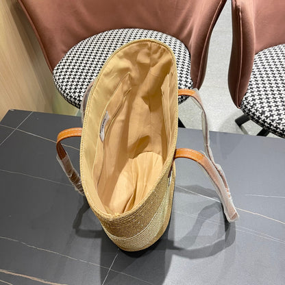 New straw hat bag two-piece set
