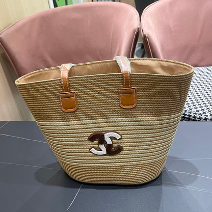 New straw hat bag two-piece set