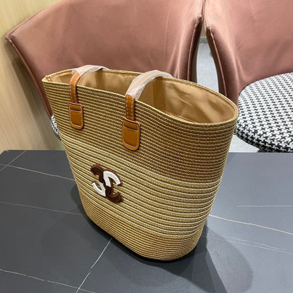 New straw hat bag two-piece set