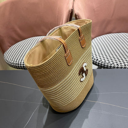 New straw hat bag two-piece set