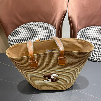 New straw hat bag two-piece set