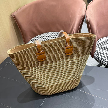 New straw hat bag two-piece set