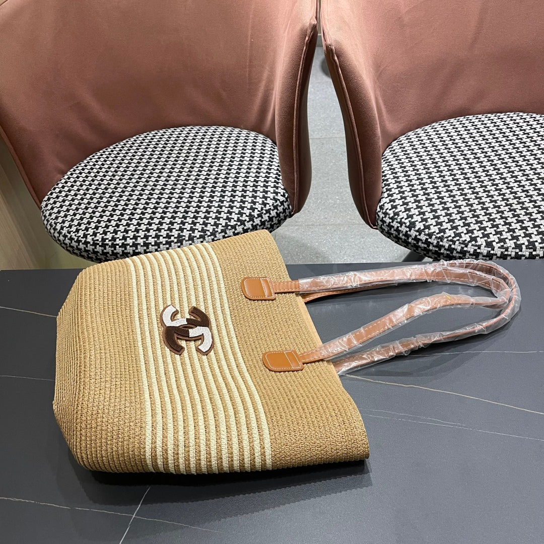 New straw hat bag two-piece set